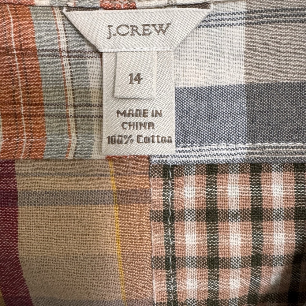 J. Crew Women's Patchwork Plaid Button Down Shirt… - image 5